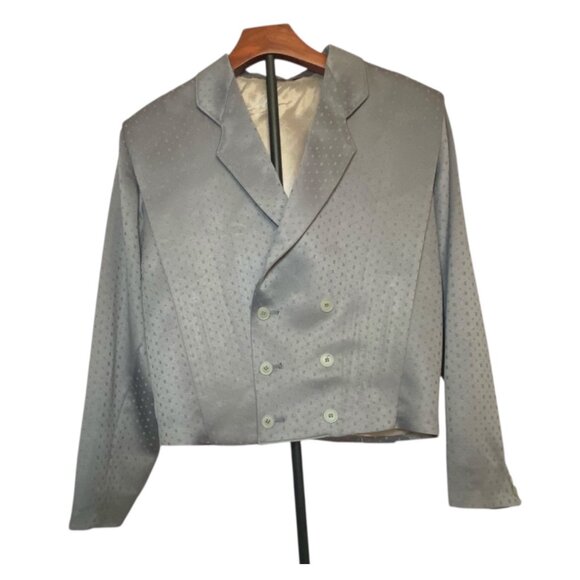 Vintage Cotler Gray Short Double Breasted Blazer Jacket Party Celebration - Picture 1 of 7